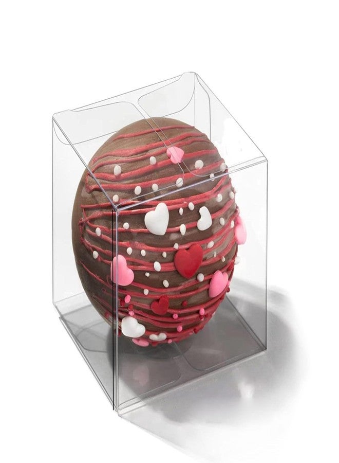 SLShePack 50Pack Clear Hot Chocolate Bomb Boxes Small Gift Boxes for Cupcake Candies Birthday Wedding Party Favor Boxes( 3x3x3Inches) - Image 1